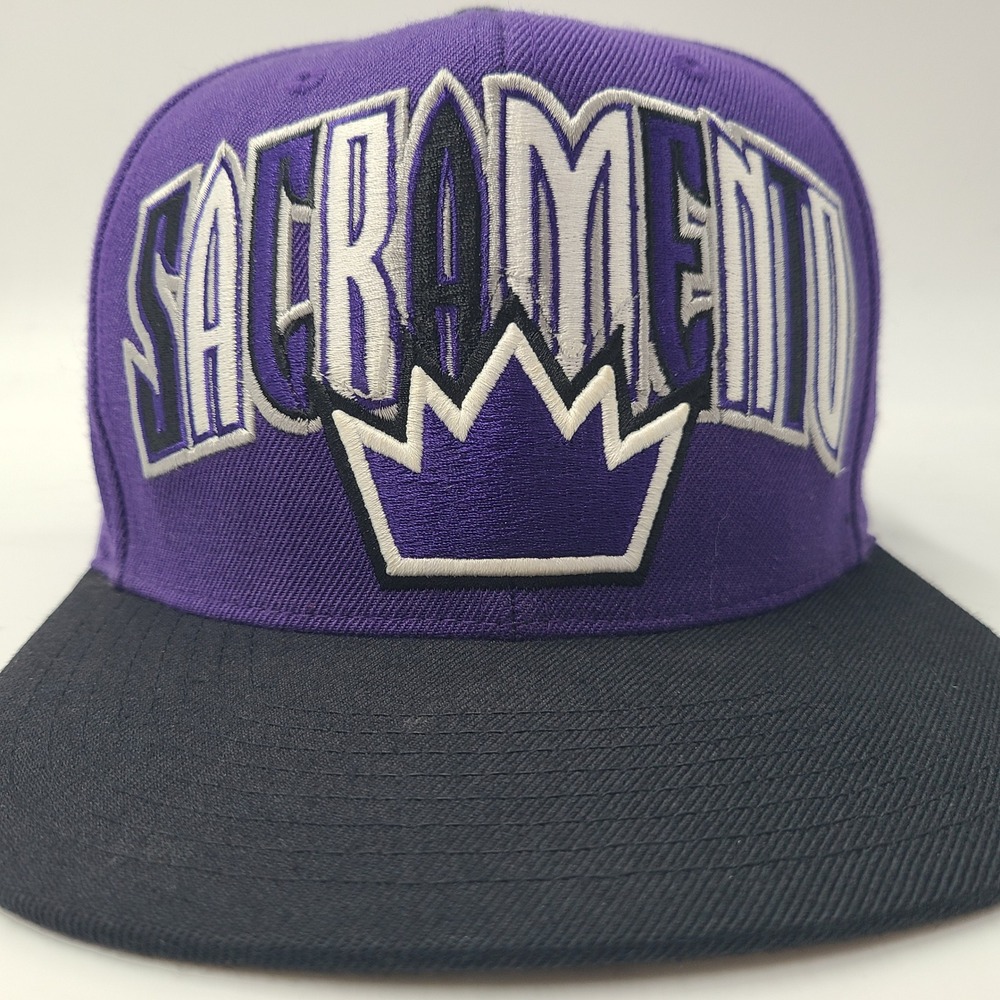 Sacramento Kings Hat Snapback‎ Mitchell & Ness Purple Black NBA Wool Blend Men - Picture 2 of 12